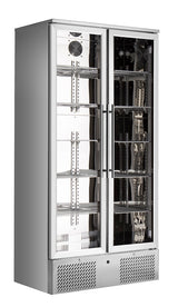 Barkoeler Hoog RVS | 458L | 2 Glasdeuren | +2°C/+10°C | Geventileerd | 900x515x1820(h)mm