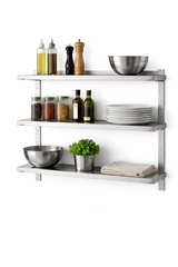 RVS Wandschap 3 schappen| Compleet set