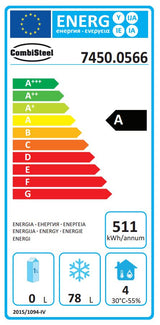 Combisteel Vrieskast | Wit | 130L | -18°C/-22°C | Statisch | 600x585x855(h)mm | 7450.0566