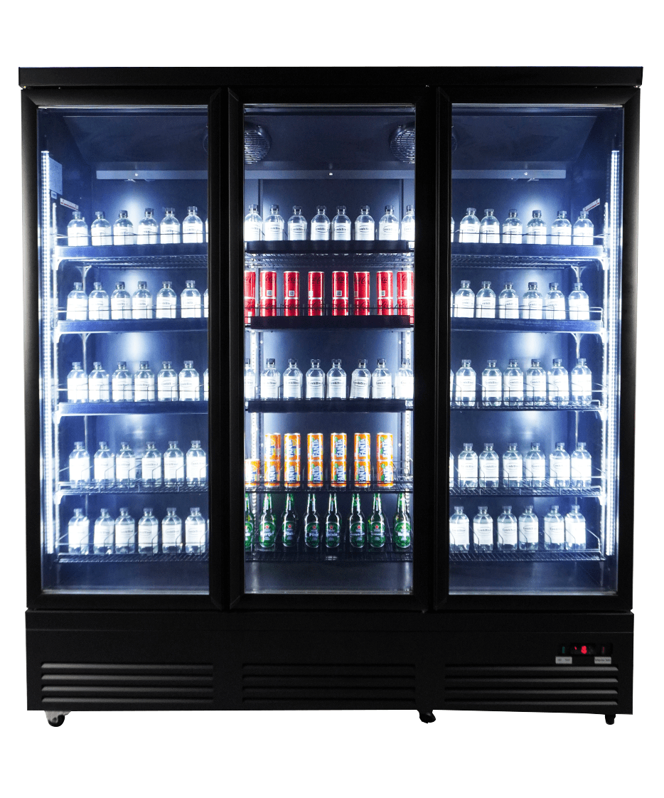 Glasdeur Koelkast | 1600L | Zwart | 0°C/+10°C | Geforceerd | Draaideuren | 1880x705x2050(h)mm