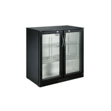 Barkoeler | 2 Glasdeuren | Zwart | 198L | +2°C/+10°C | Geforceerd | 900x500x900(h)mm