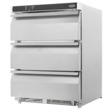 Koelkast | Energiezuinig | 101L | RVS | +2°C/+8°C | Geforceerd | 3 Laden | 600x605x810(h)mm