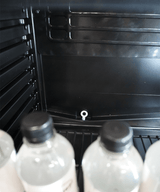 Drankenkoeling met lichtbak | 400L | Zwart | +2°C/+10°C | Statisch | Wielen | 650x595x1950(h)mm