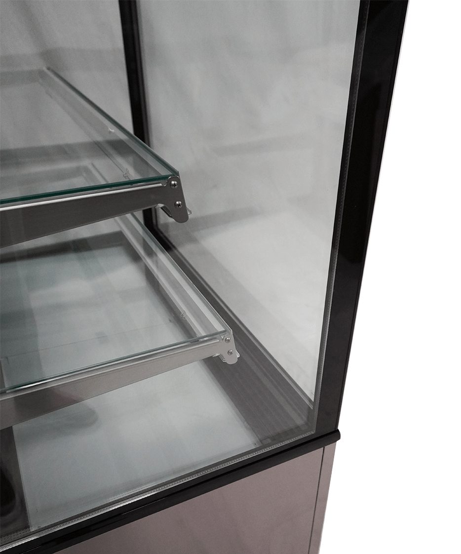 Koelvitrine | 270L | Zwart/RVS | +2°C/+8°C | 3 Schappen | 915x675x1210(h)mm