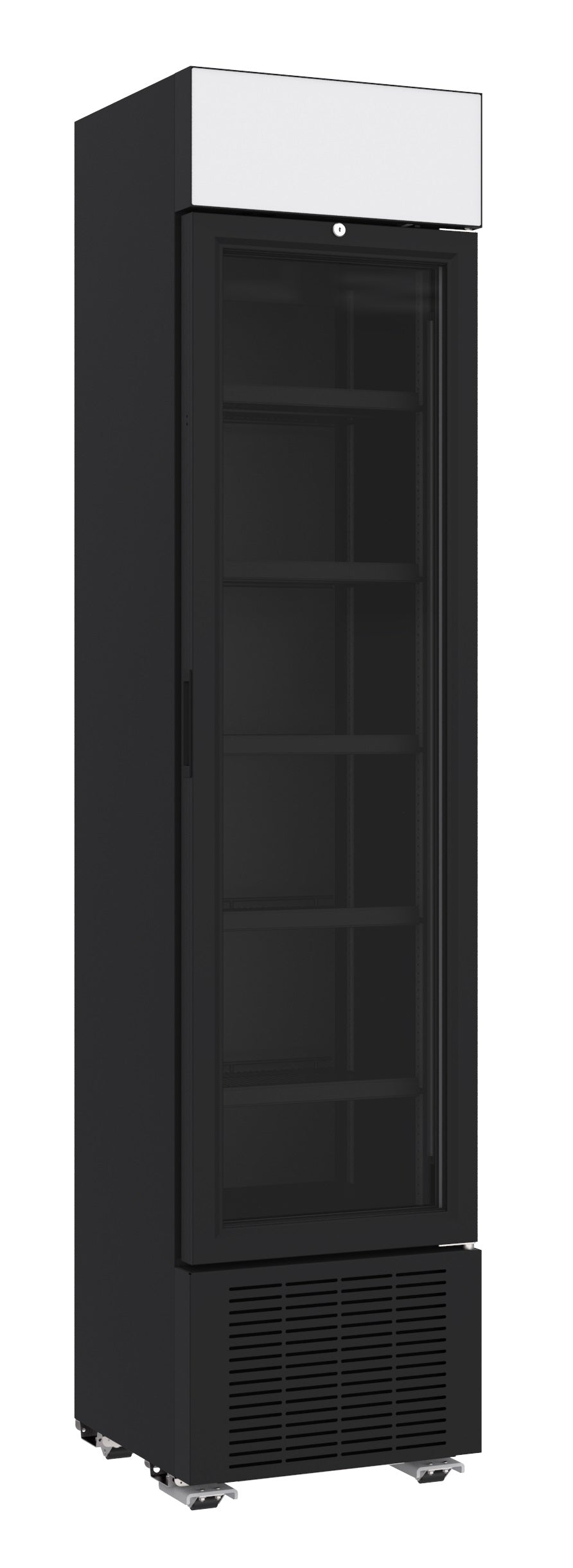 Drankenkoeling zwart | 232L | Glasdeur | +4°C/+10°C | Statisch met Ventilator | 450x497x2024(h)mm