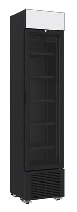 Drankenkoeling zwart | 232L | Glasdeur | +4°C/+10°C | Statisch met Ventilator | 450x497x2024(h)mm