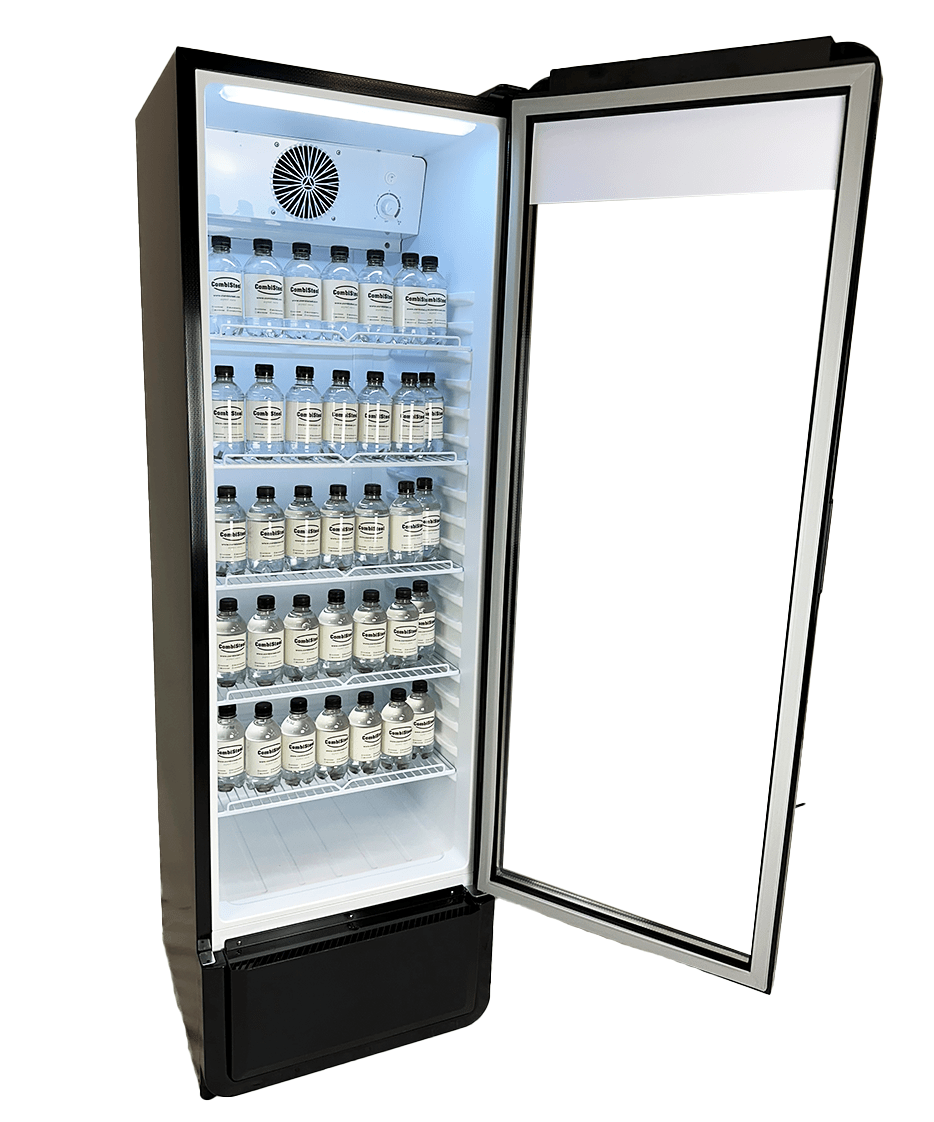 Glasdeur Koelkast | 280L | Zwart | +1°C/+10°C | Geforceerd | Wielen | 540x560x1725(h)mm
