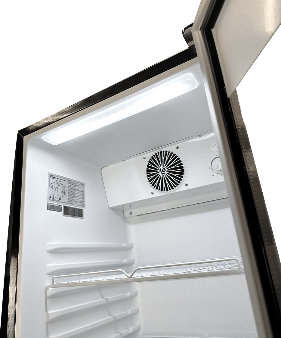 Glasdeur Koelkast | 280L | Zwart | +1°C/+10°C | Geforceerd | Wielen | 540x560x1725(h)mm