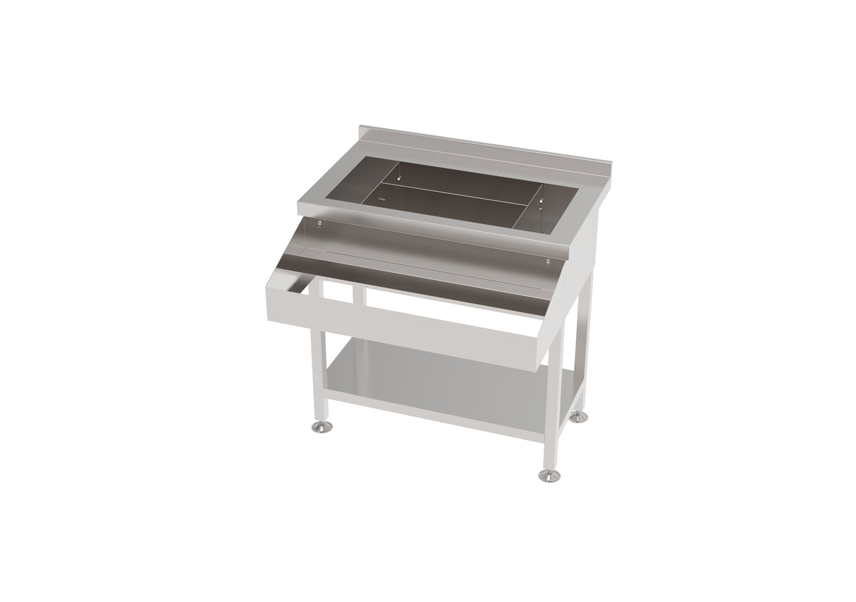 Bar-/Cocktailstation | RVS | IJs-/Ingrediëntenbak + Flessenrek | 900x820x900/950(h)mm