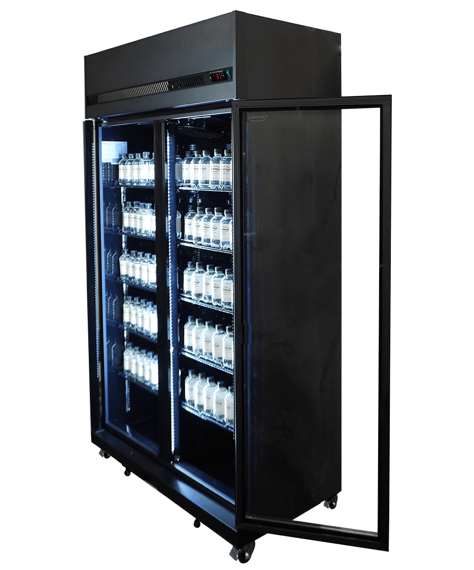 Glasdeur Koelkast Zwart | 770L | 2 Glasdeuren | 0°C/+10°C | Geforceerd | 1100x525x1911(h)mm