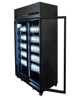 Glasdeur Koelkast Zwart | 770L | 2 Glasdeuren | 0°C/+10°C | Geforceerd | 1100x525x1911(h)mm