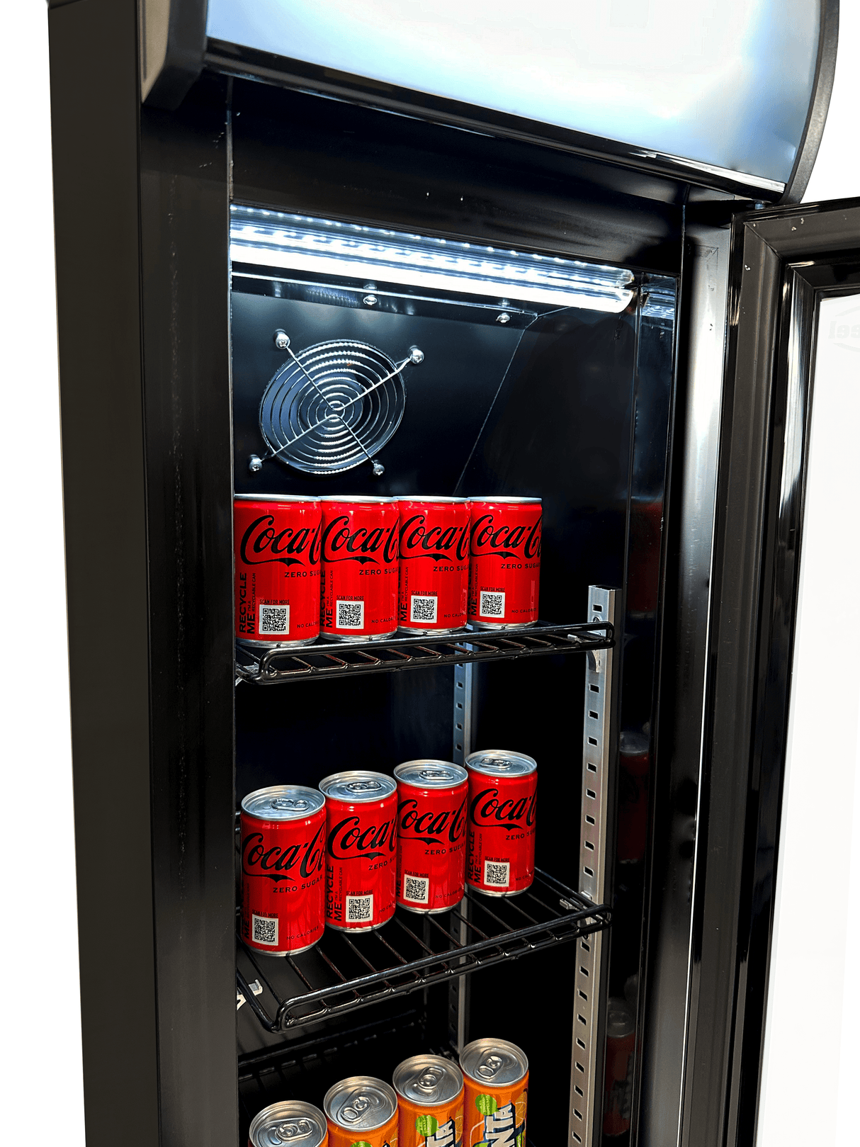 Drankenkoeling Zwart | Smal Model | 105L | +2°C/+10°C | Statisch met Ventilator | 360x422x1880(h)mm