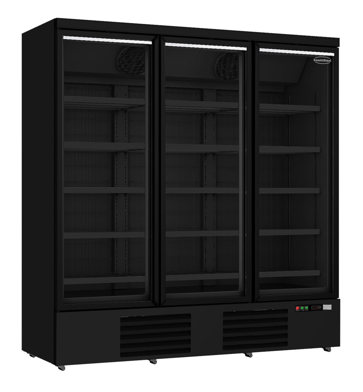 Glasdeur Vrieskast Zwart | 1450L | 3 Deuren | -18°C/-22°C | Geforceerd | 1880x710x1997(h)mm