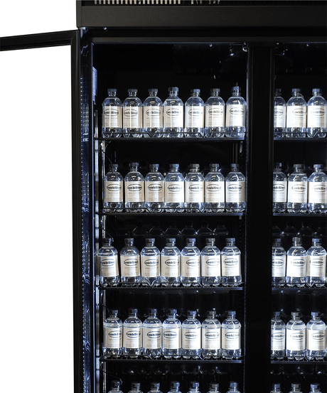 Glasdeur Koelkast Zwart | 1180L | 2 Glasdeuren | 0°C/+10°C | Geforceerd | 1650x596x2003(h)mm