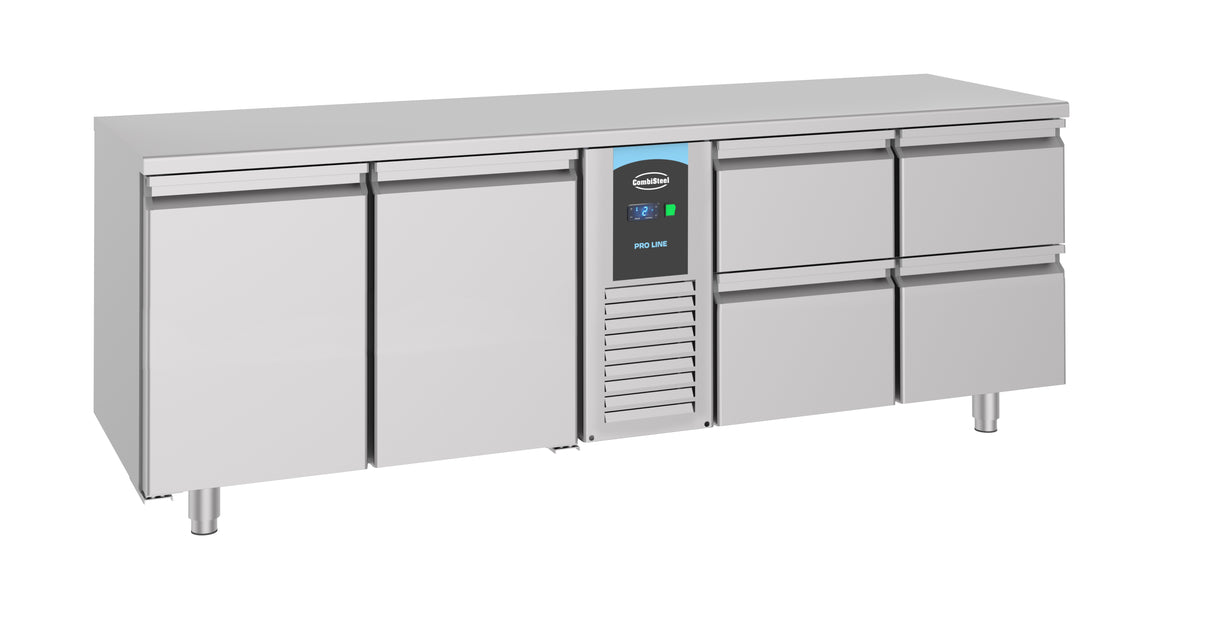 Koelwerkbank | ENERGY LINE | 632L | 2 Deuren + 4 Laden (1/1 GN) | -2°C/+8°C | Geforceerd | 2270x700x850(h)mm