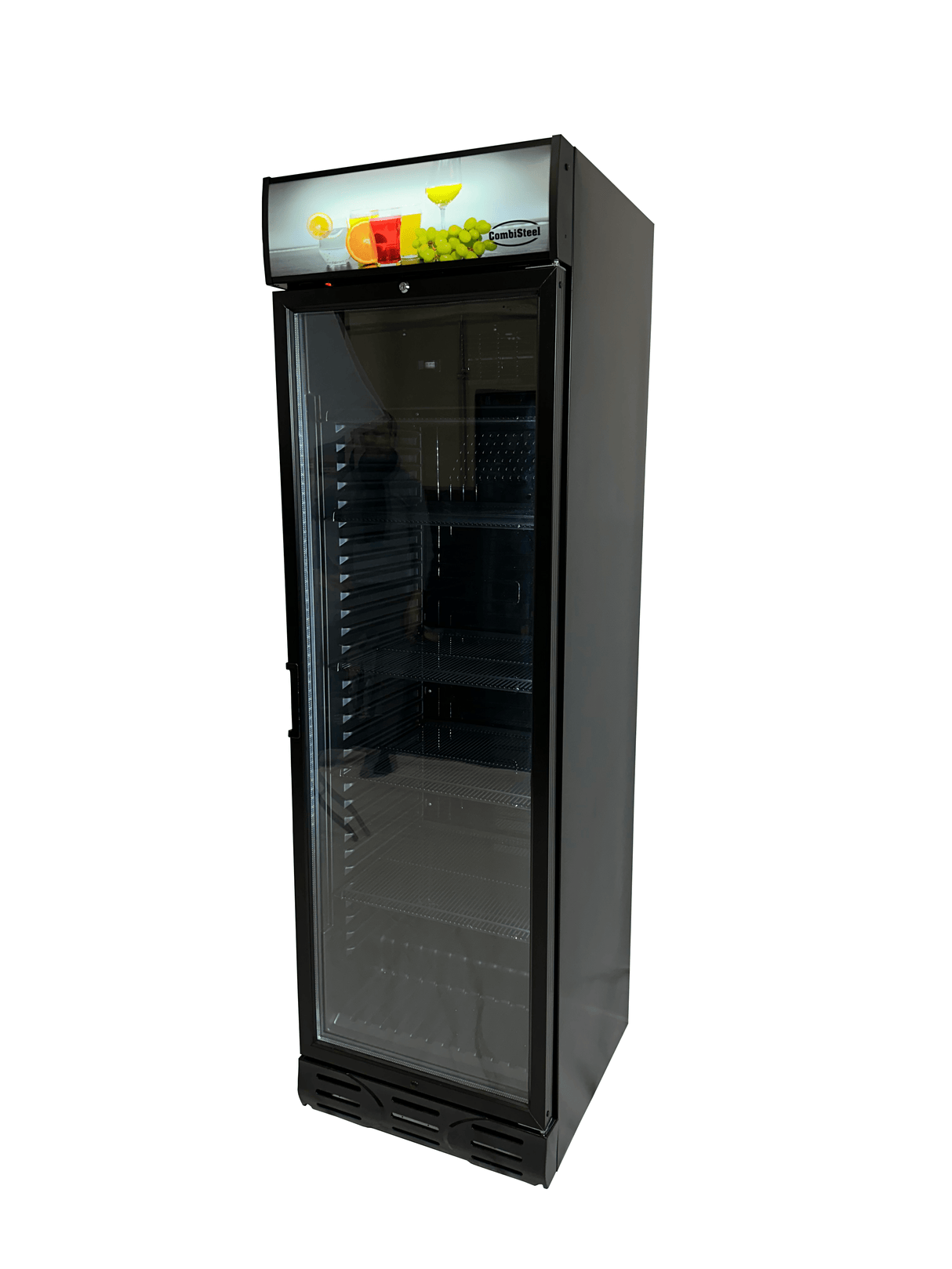 Drankenkoeling Zwart | 382L | Glasdeur | +4°C/+10°C | Statisch met Ventilator | 595x650x2000(h)mm