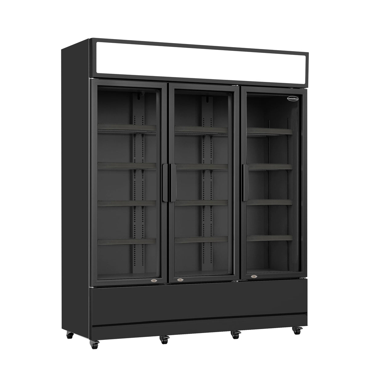 Glasdeur Koelkast Zwart | 1065L | 3 Glasdeuren | +1°C/+10°C | Geforceerd | 1600x610x1973(h)mm