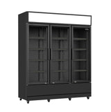 Glasdeur Koelkast Zwart | 1065L | 3 Glasdeuren | +1°C/+10°C | Geforceerd | 1600x610x1973(h)mm