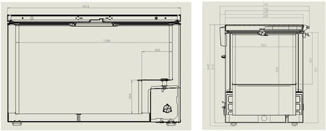 Vrieskist 407L | tot -18°C /-24°C| wit/RVS | klapdeksels | 1316x743x840(h)mm