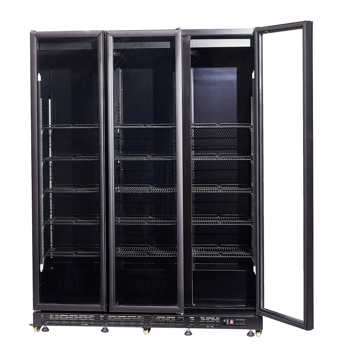 Glasdeur Koelkast | 1200L | Zwart | +2°C/+10°C | Geforceerd | Draaideuren | Anti-Condens Verwarming | 1600x600x2100(h)mm