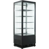 Koelvitrine | 98L | Zwart | 0°C/+12°C | 5 Niveaus | 428x386x1110(h)mm
