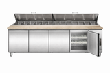 Pizzawerkbank | 943L | 4 Deuren | +2°C/+8°C | Geforceerd | 2528x800x890/1040(h)mm