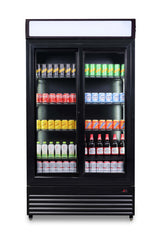 Glasdeur Koelkast Zwart | 780L | Schuifdeuren | +2°C/+10°C | Geforceerd | 1120x595x2100(h)mm