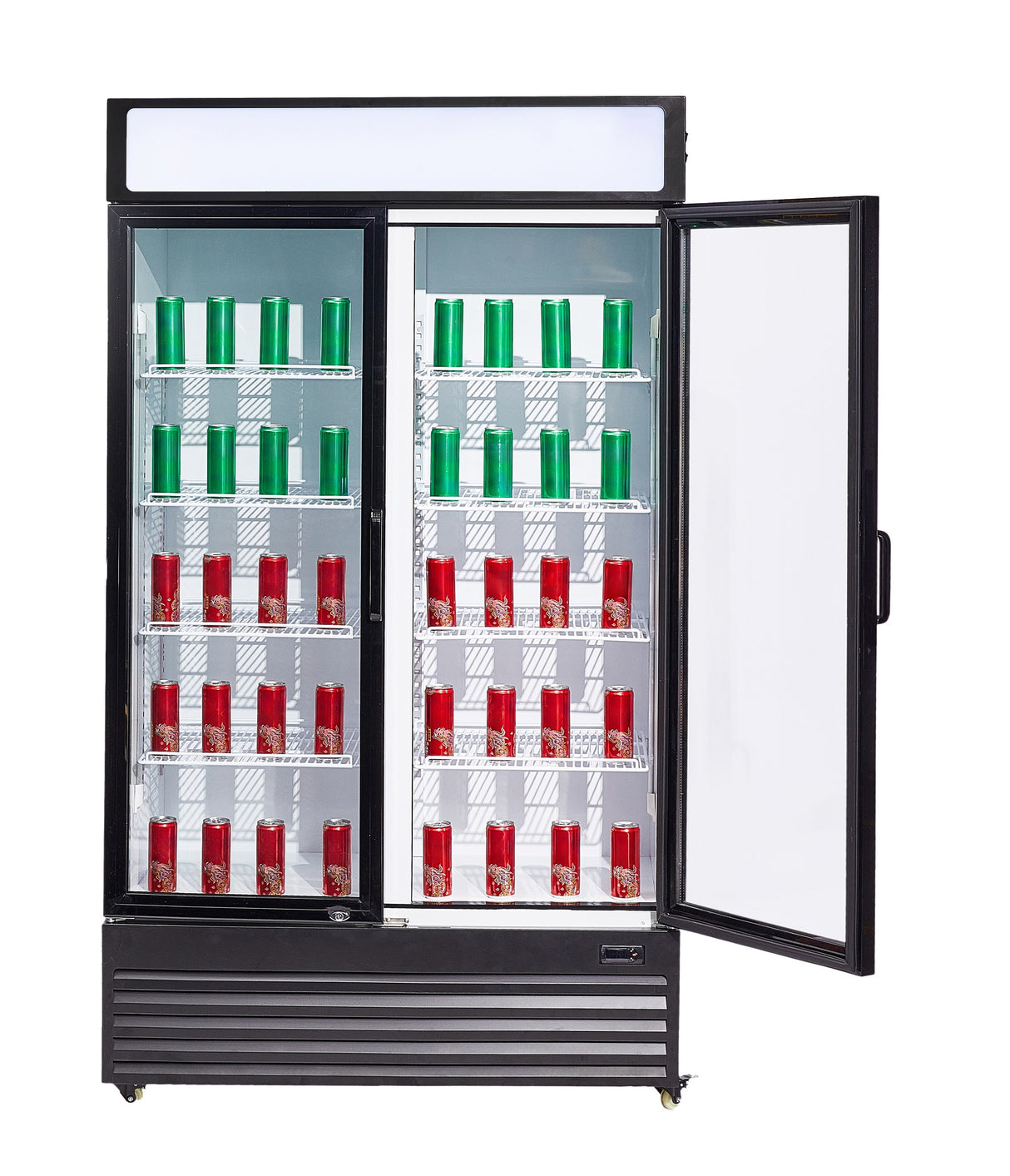 Glasdeur Koelkast Zwart/Wit | 750L | 2 Deuren | +2°C/+10°C | Geforceerd | 1120x610x1965(h)mm