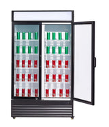 Glasdeur Koelkast Zwart/Wit | 750L | 2 Deuren | +2°C/+10°C | Geforceerd | 1120x610x1965(h)mm