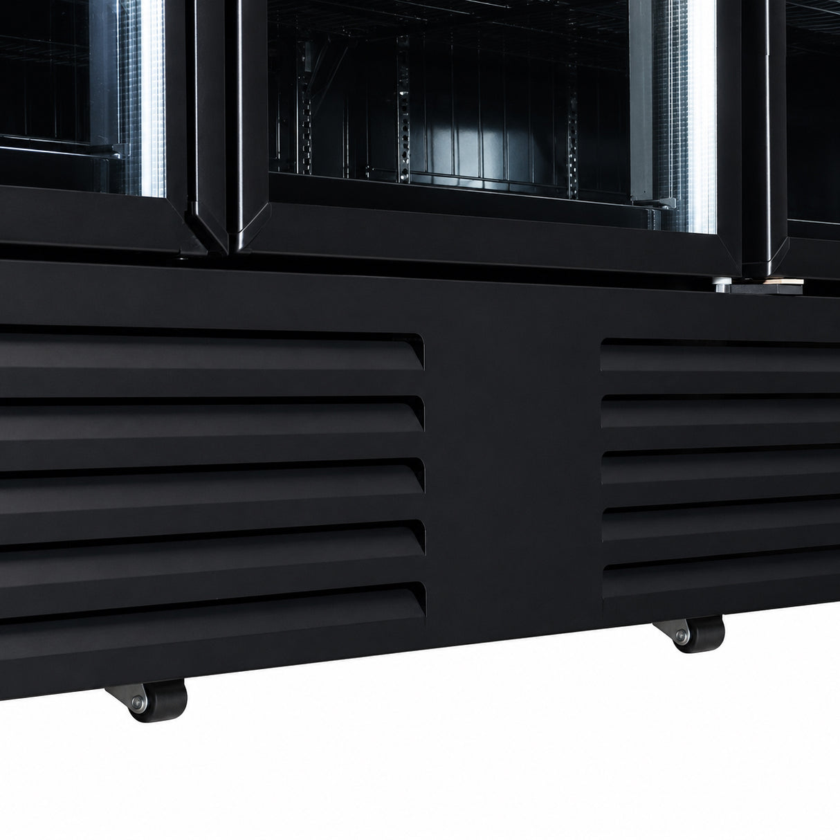 Glasdeur Vrieskast Zwart | 2120L | 4 Deuren | -18°C/-22°C | Geforceerd | 2550x775x2090(h)mm