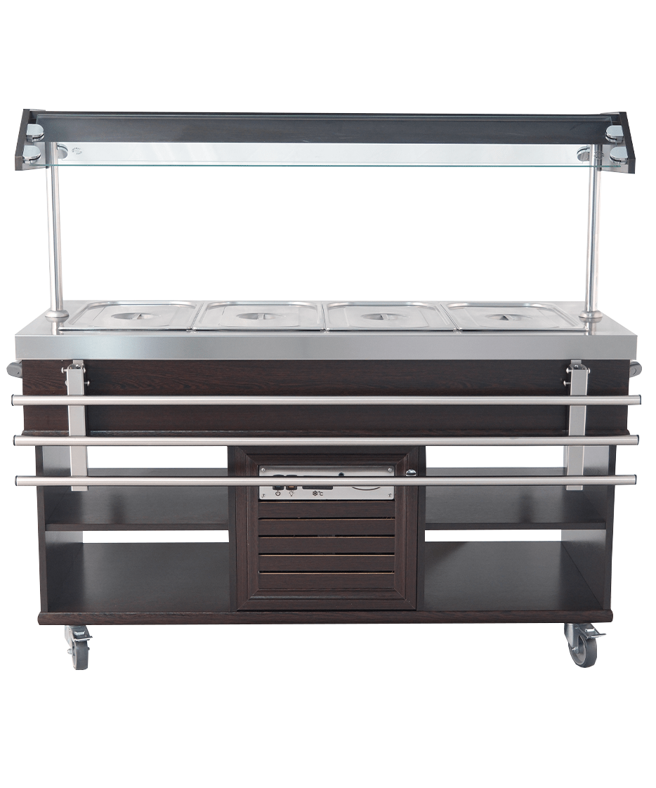 Gekoeld Buffet | 4x 1/1 GN | +4°C/+8°C | Statisch | Verlichte Kap | 1500x700x1400(h)mm
