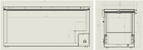 vrieskist 572L | tot -18°C /-24°C| wit/RVS | klapdeksels | 1775x743x840(h)mm