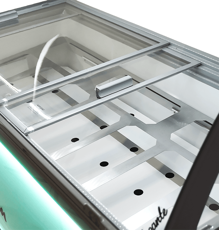 Schepijsvitrine | CURACAO | Energiezuinig | 454L | 10x 5L | -15°C/-22°C | Statisch | 1447x825x1257(h)mm