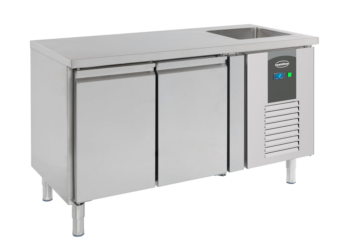 Koelwerkbank | Spoelbak | 2 Deuren | -2°C/+8°C | Geforceerd | 1510x700x860(h)mm