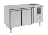 Koelwerkbank | Spoelbak | 2 Deuren | -2°C/+8°C | Geforceerd | 1510x700x860(h)mm
