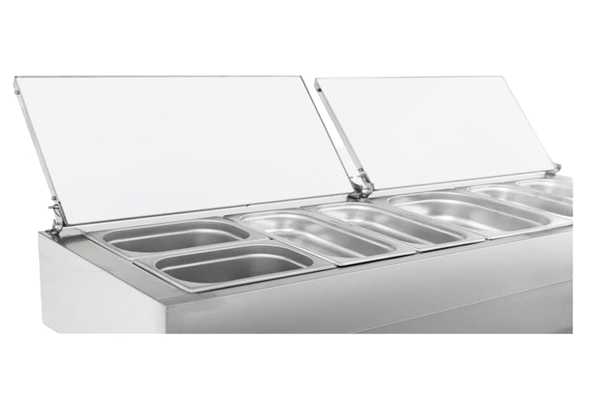 Pizzawerkbank | 943L | 4 Deuren | +2°C/+8°C | Geforceerd | 2528x800x890/1040(h)mm