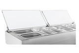 Pizzawerkbank | 943L | 4 Deuren| Boven 12x 1/3 GN | +2°C/+8°C | Geforceerd | 2528x800x890/1040(h)mm