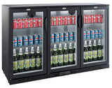 Barkoeler | 3 Glasdeuren | Zwart | 320L | 0°C/+10°C | Statisch + Ventilator | 1350x520x850(h)mm