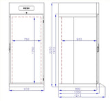 Inrijvrieskast PRO LINE | 700L (2/1 GN) | RVS | -10°C/-20°C | Geforceerd | 910x1210x2210(h)mm