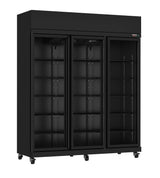 Glasdeur Koelkast Zwart | 1180L | 2 Glasdeuren | 0°C/+10°C | Geforceerd | 1650x596x2003(h)mm