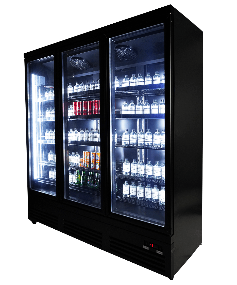 Glasdeur Koelkast | 1600L | Zwart | 0°C/+10°C | Geforceerd | Draaideuren | 1880x705x2050(h)mm