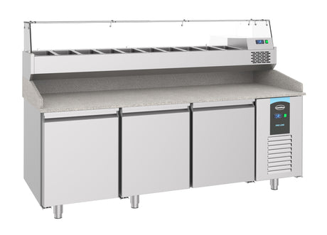Pizzawerkbank | PRO LINE | 615L | 3 Deuren | -2°C/+8°C | Geforceerd | 2100x800x1080(h)mm