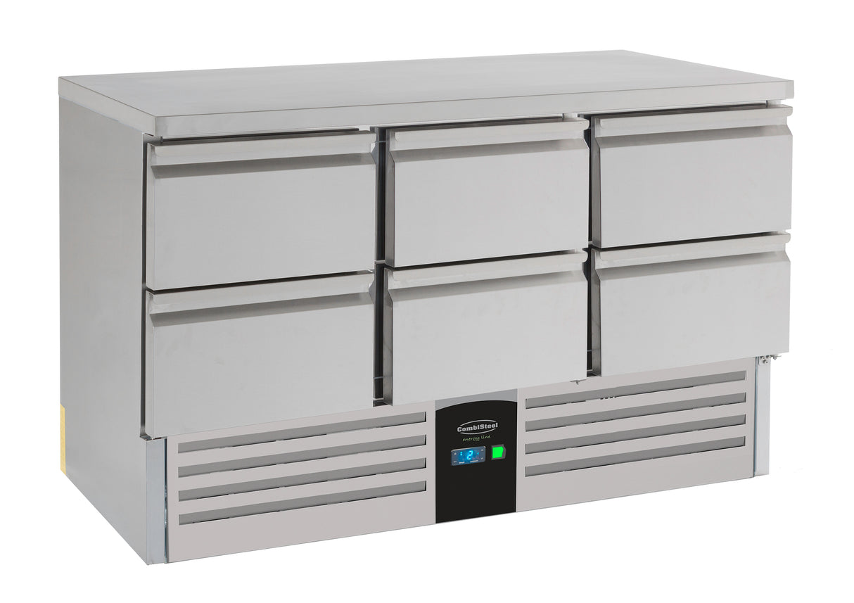 Koelwerkbank | ENERGY LINE | 400L | 6 Laden | +2°C/+8°C | Geforceerd | 1368x700x870(h)mm