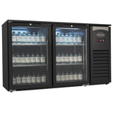 Barkoeler Glasdeuren | Zwart | 305L | +2°C/+10°C | Geforceerd | 1434x520x860(h)mm