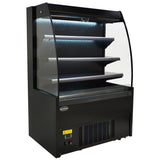 Wandkoeling zwart met nachtafdekking | 290L | 3 schappen | +2°C/+8°C | Geforceerd | 1000x660x1500(h)mm