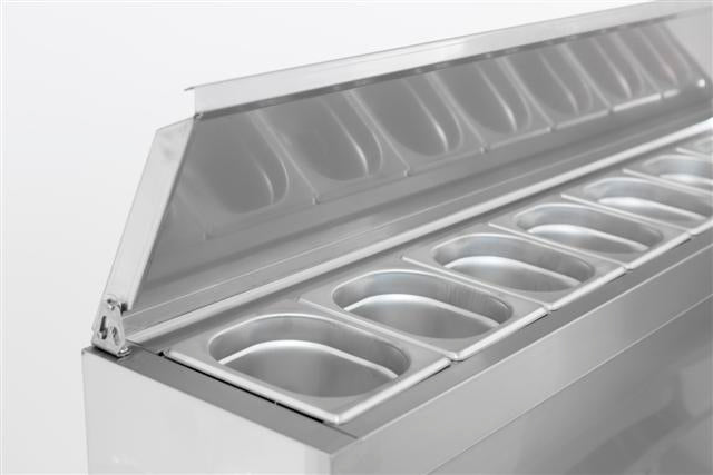 Gekoeld saladette | 8x 1/6 GN | +2°C/+8°C | Statisch met ventilator | 1365x700x870(h)mm