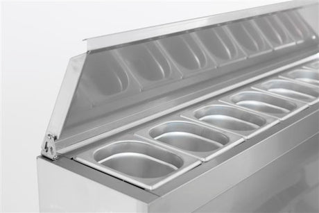 Gekoeld saladette | 8x 1/6 GN | +2°C/+8°C | Statisch met ventilator | 1365x700x870(h)mm