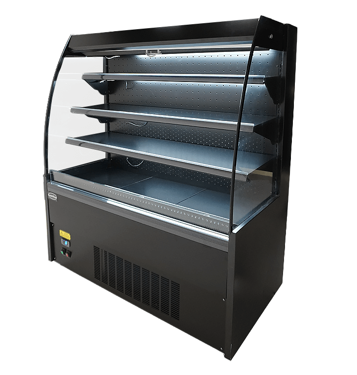 Wandkoeling zwart met nachtafdekking | 380L | 3 schappen | +2°C/+8°C | Geforceerd | 1300x660x1500(h)mm