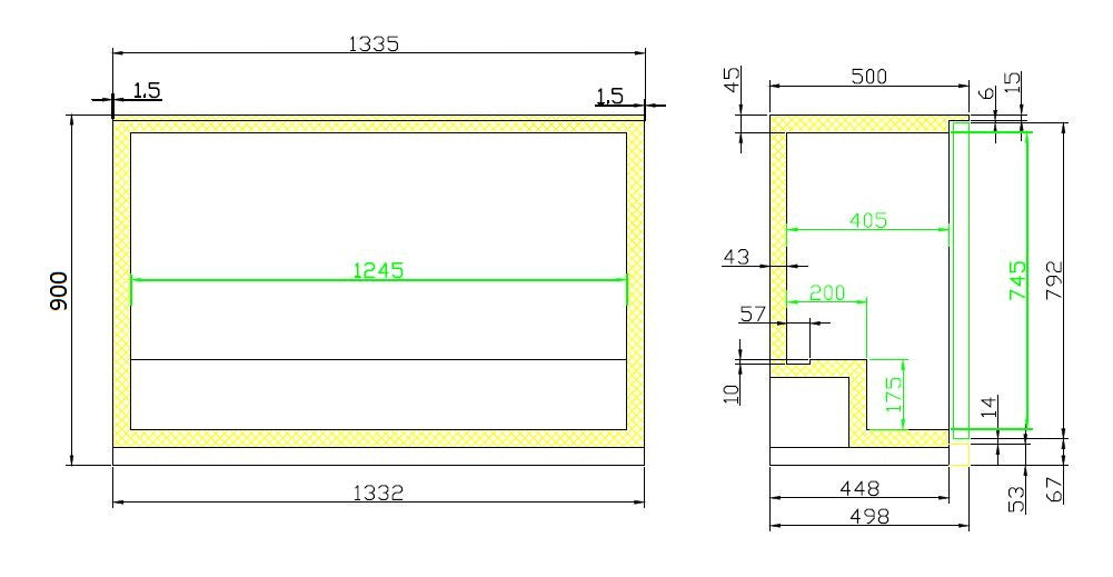 Barkoeler | 3 Glasdeuren | Zwart | 298L | +2°C/+10°C | Geforceerd | 1335x500x900(h)mm