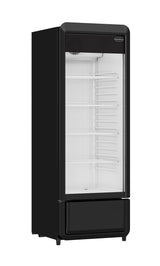 Glasdeur Koelkast | Laag Model | 240L | Zwart | +1°C/+10°C | Geforceerd | Wielen | 540x560x1525(h)mm